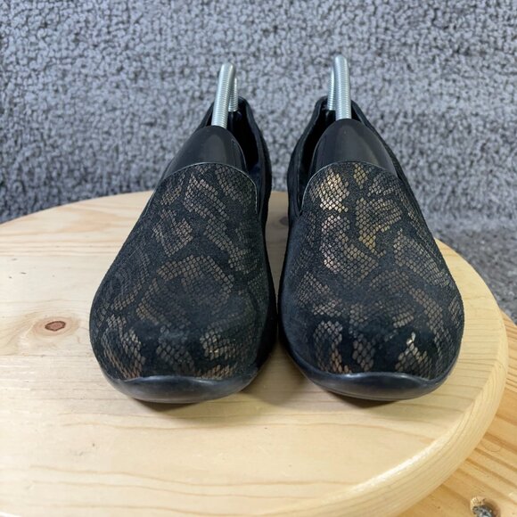 Dansko Shoes Olivia Loafer Womens Size 10 Leather Black Gold Slip On Comfort - Picture 2 of 8